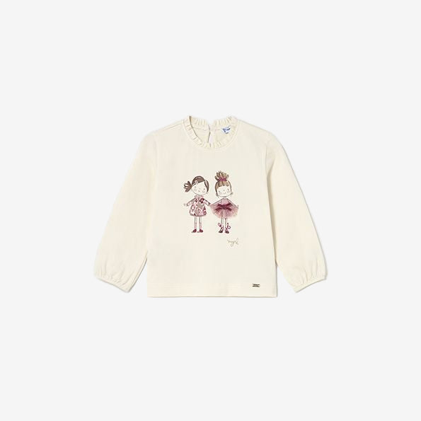 Mayoral Pink Friends Baby Girls Long Sleeve T-Shirt | Casa Childrenswear