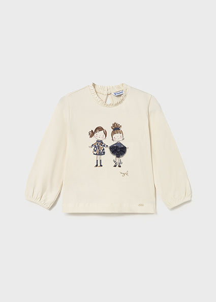 Navy Friends Baby Girls Long Sleeve T-Shirt