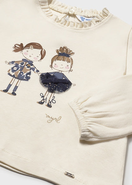 Navy Friends Baby Girls Long Sleeve T-Shirt