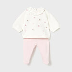White & Pink Baby Rose Leg Warmer Set