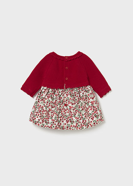 Red Cherry Print Knitted Dress