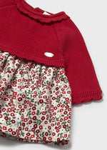 Red Cherry Print Knitted Dress