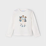 Cream Navy Trio Long Sleeve T-Shirt
