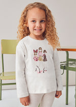 Cream Pink Trio Long Sleeve T-Shirt