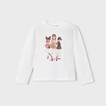 Cream Pink Trio Long Sleeve T-Shirt
