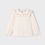 Mayoral Cream Flower Print Blouse | Casa Childrenswear
