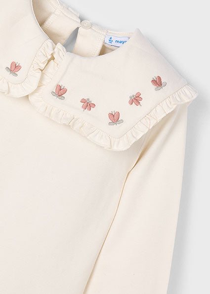 Mayoral Cream Flower Print Blouse | Casa Childrenswear