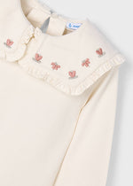 Mayoral Cream Flower Print Blouse | Casa Childrenswear