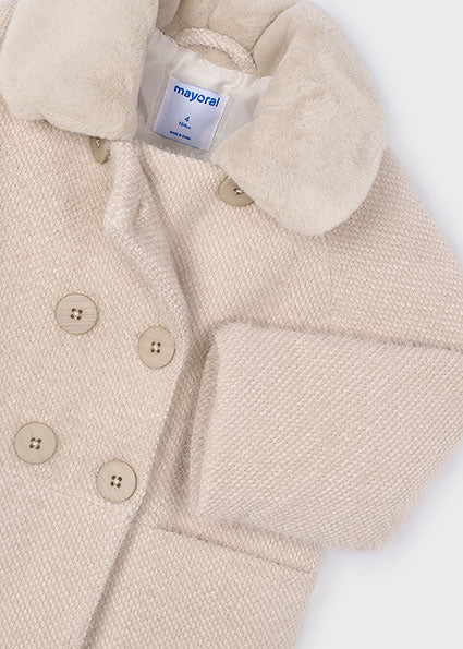 Sand Knitted Fur Coat