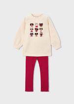 Red Leggings Pullover Set