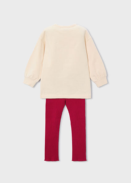 Red Leggings Pullover Set