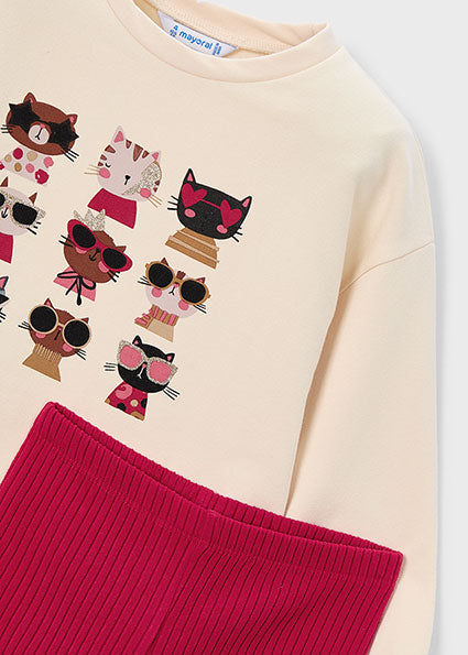 Red Leggings Pullover Set