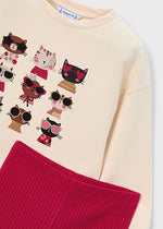 Red Leggings Pullover Set