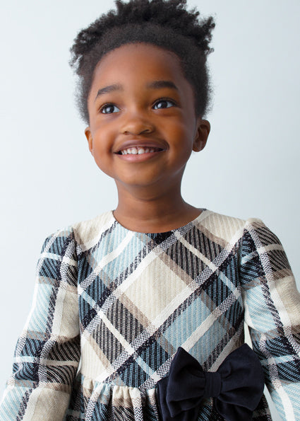 Navy Plaid Dress