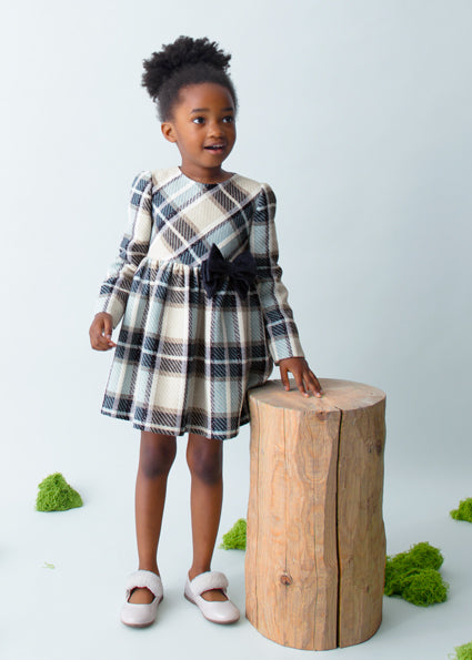 Navy Plaid Dress