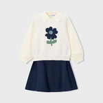 Navy Skirt & Sweater Set