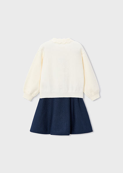 Navy Skirt & Sweater Set