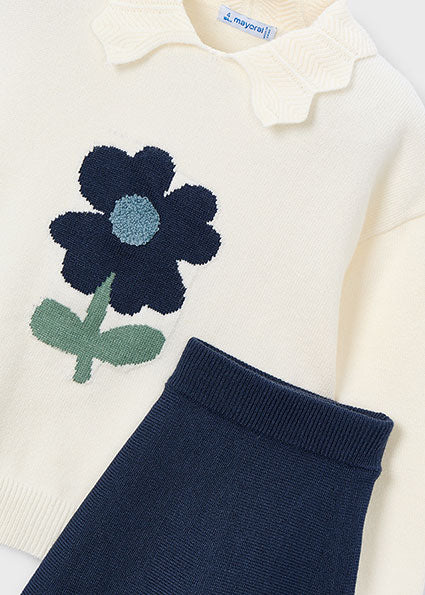 Navy Skirt & Sweater Set