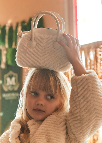 Beige Faux Fur Handbag