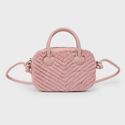 Pink Faux Fur Handbag