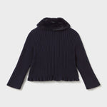 Navy Faux Fur Cardigan