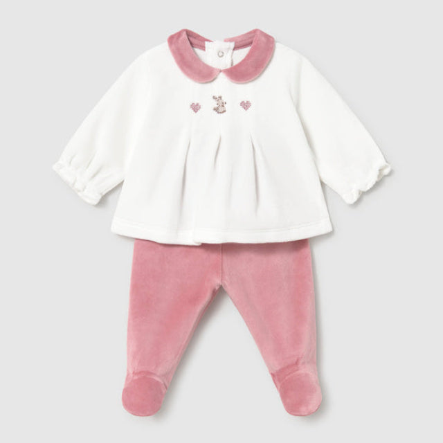 Mayoral Baby Girls Pink & White Legging Set | Casa Childrenswear