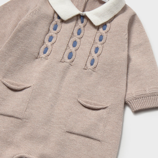 Mayoral Baby Boys Brown Romper | Casa Childrenswear