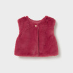 Pink Faux Fur Vest Leggings Set