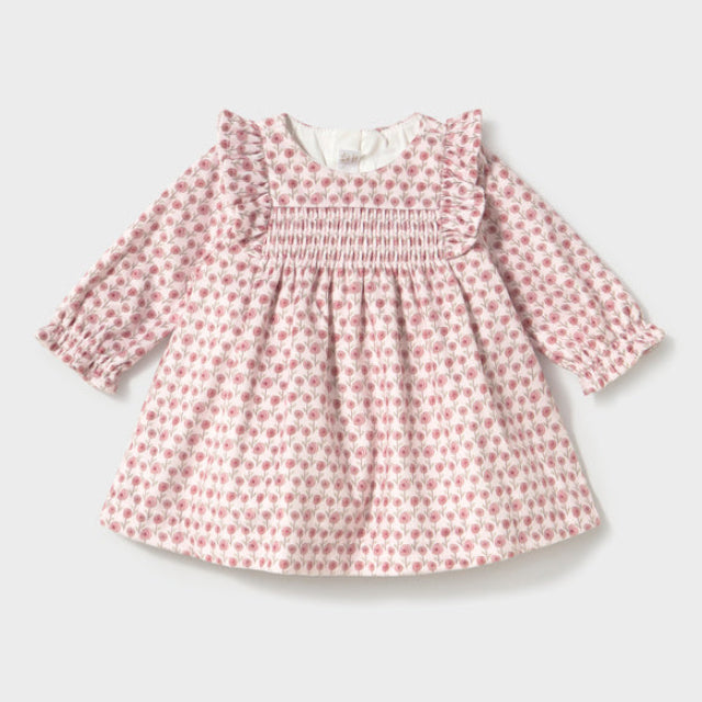 Mayoral Baby Girls Pink Velvet Dress | Casa Childrenswear
