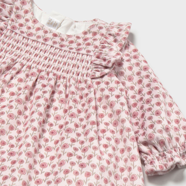Mayoral Baby Girls Pink Velvet Dress | Casa Childrenswear