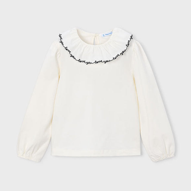 Mayoral Ruffled 'Love You' Blouse | Casa Childrenswear
