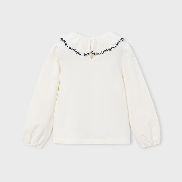 Mayoral Ruffled 'Love You' Blouse | Casa Childrenswear