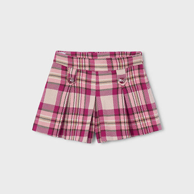 Mayoral Pink Plaid Shorts | Casa Childrenswear