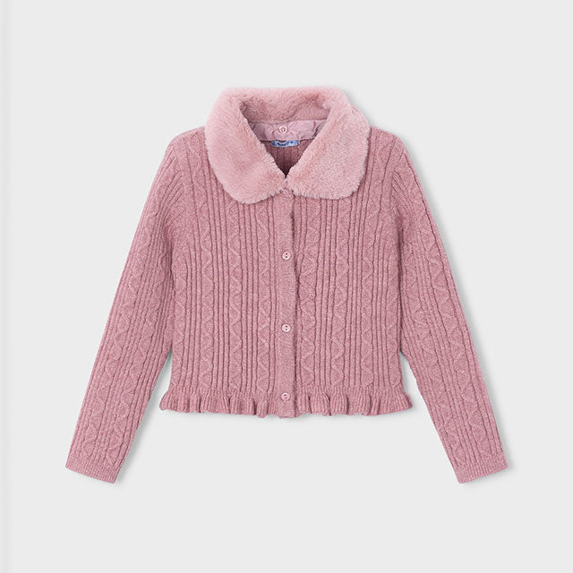 Pink Faux Fur Cardigan