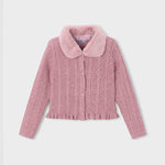 Pink Faux Fur Cardigan
