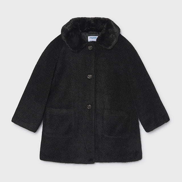 Black Faux Fur Coat