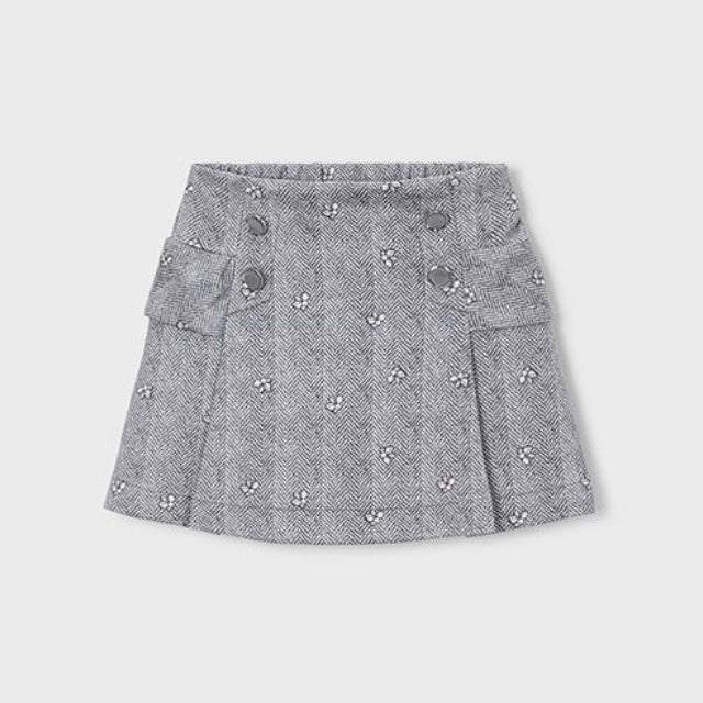 Mayoral Grey Flower Print Skirt | Casa Childrenswear