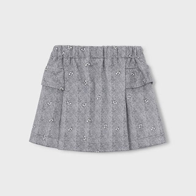 Mayoral Grey Flower Print Skirt | Casa Childrenswear