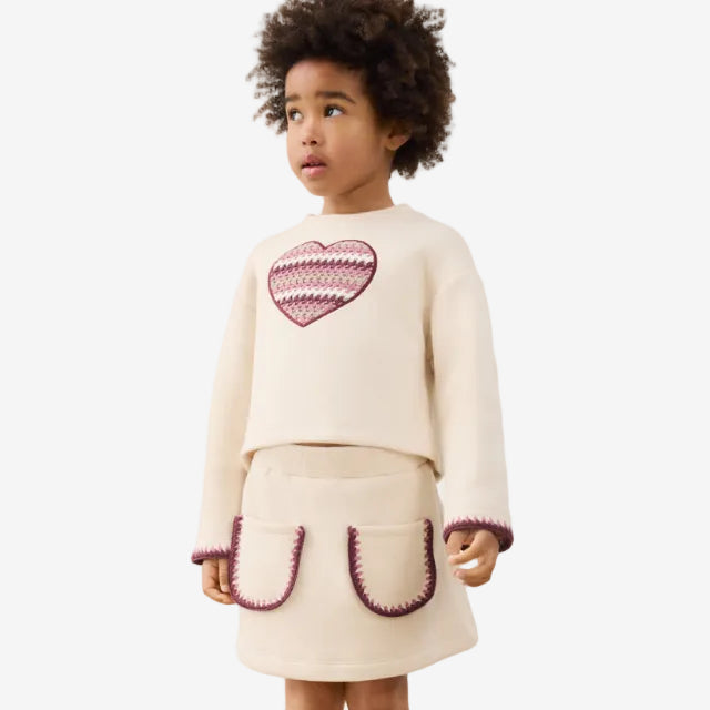 Mayoral Beige Heart Skirt Set | Casa Childrenswear