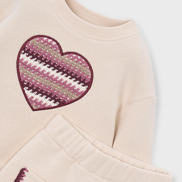 Mayoral Beige Heart Skirt Set | Casa Childrenswear