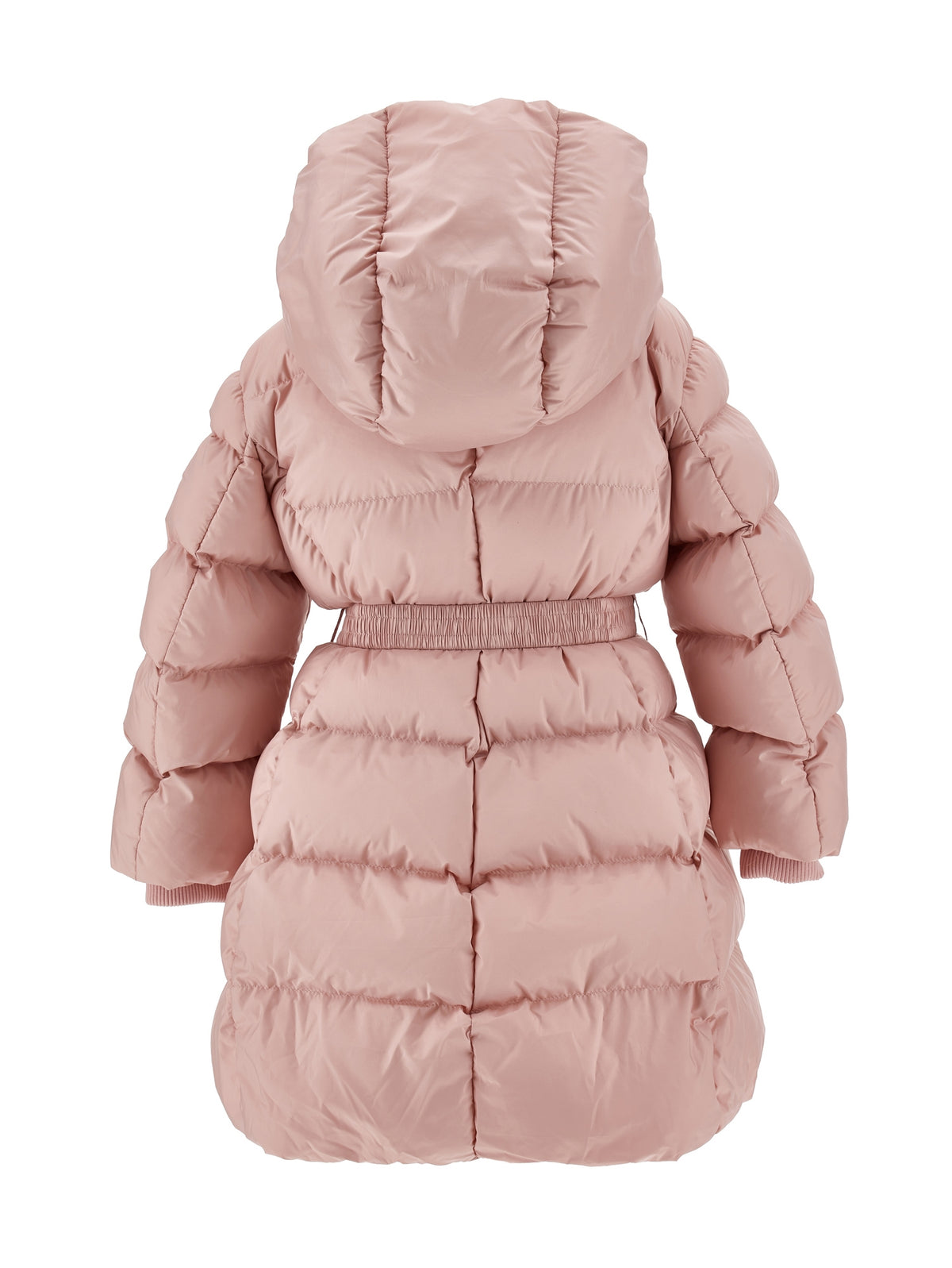 Girls Pink Long Jacket with Belt