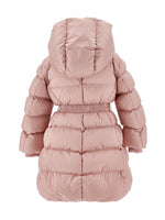 Girls Pink Long Jacket with Belt