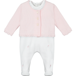 Annabel Pink Rose Babygrow & Cardigan