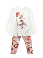 Girls White & Pink Jessie Leggings Set
