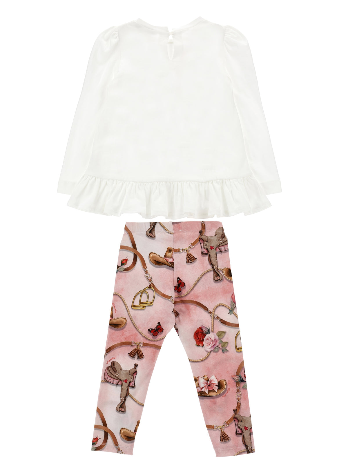 Girls White & Pink Jessie Leggings Set