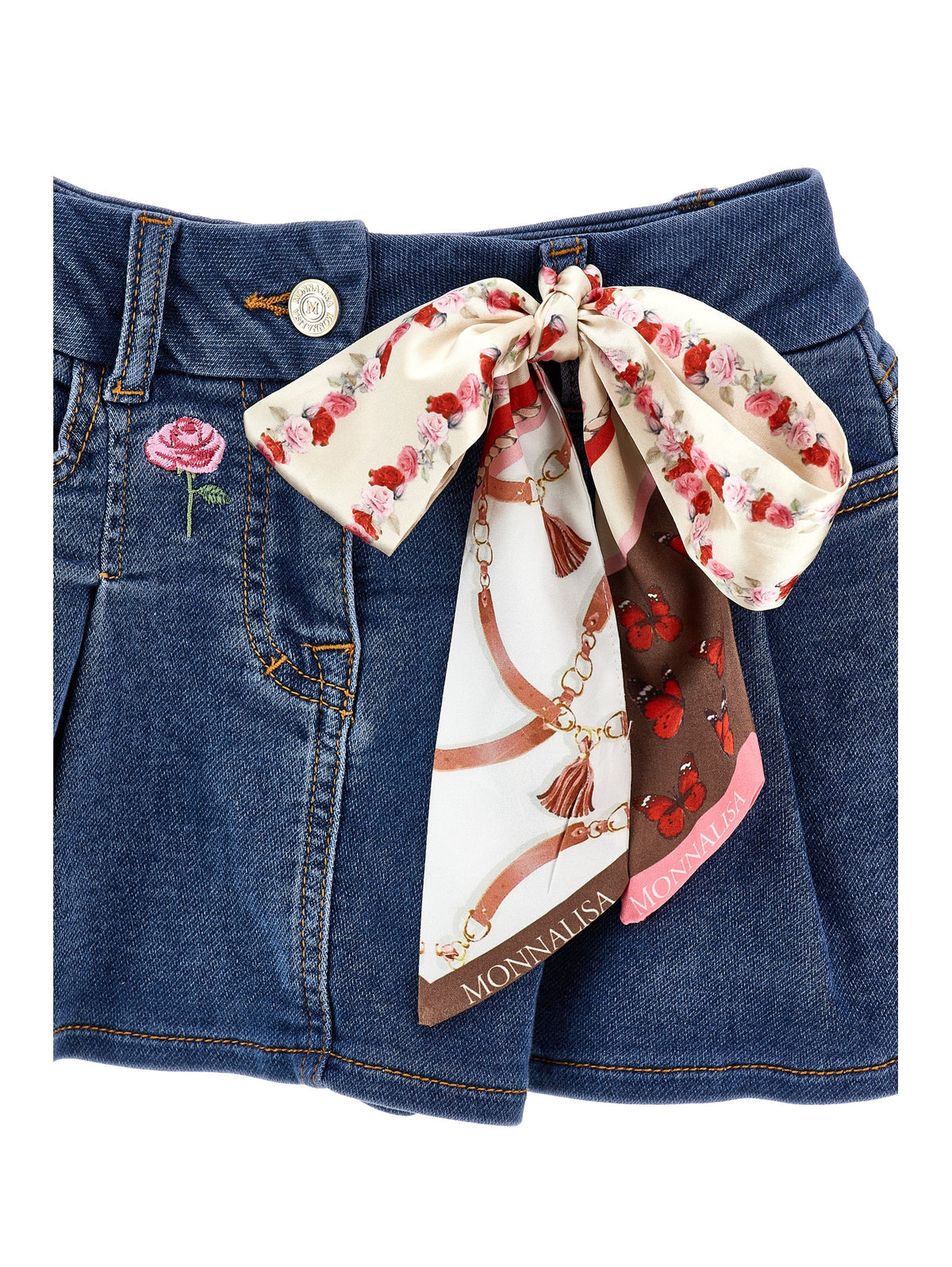 Girls Denim Skirt with Bow