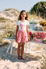 Girls Knit Flower Short Set