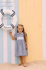 Girl Stripe Dress with Collar