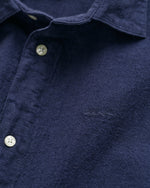 Cotton Linen Short-Sleeve Shirt Navy