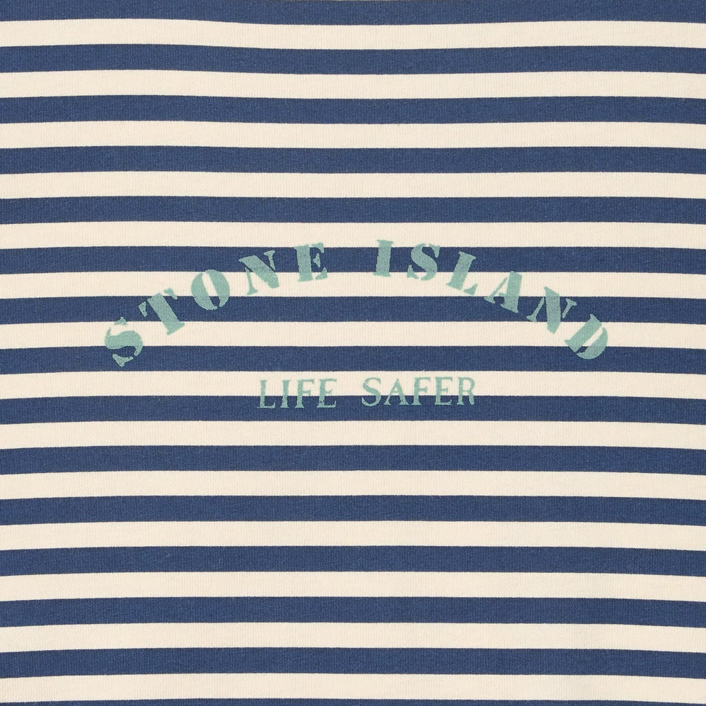 Stone Island Navy & Beige Striped T-Shirt | Casa Childrenswear